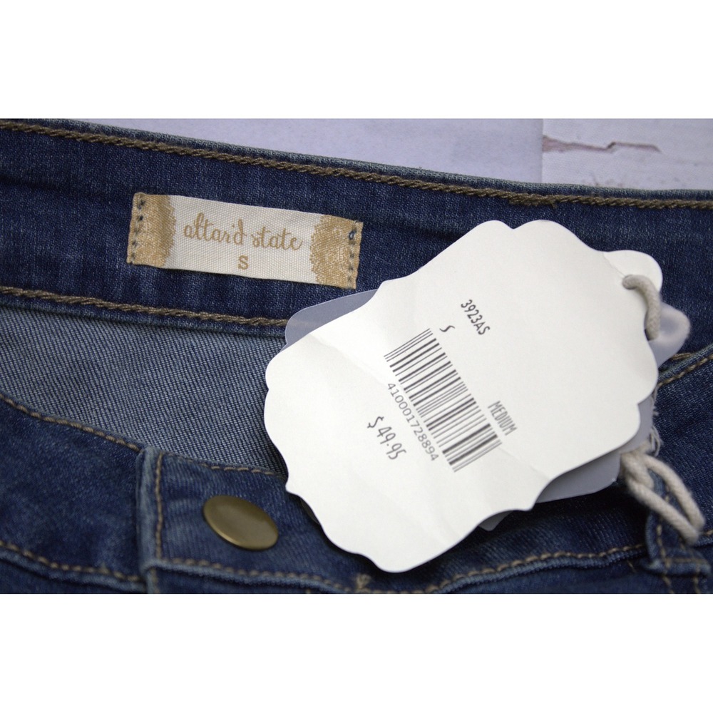 Altar'd State Denim Button Front Mini Skirt Blue S Boho - Picture 4 of 8